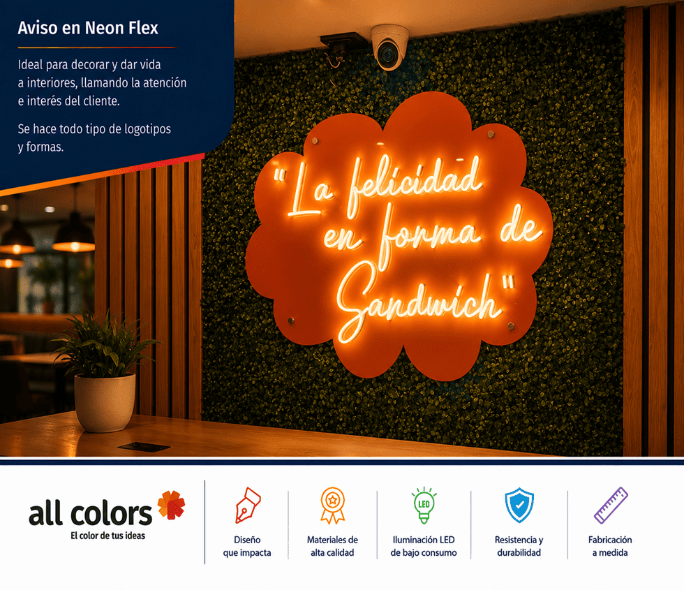 Aviso Luminoso en Neón Flex